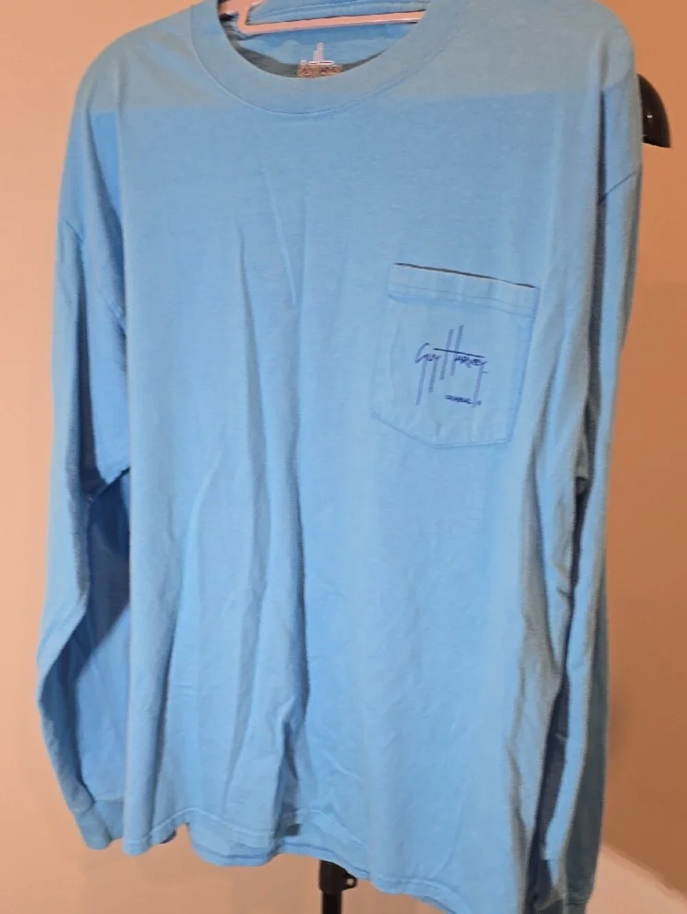 Guy Harvey Light Blue Long-Sleeve Marlin Graphic Rash Guard